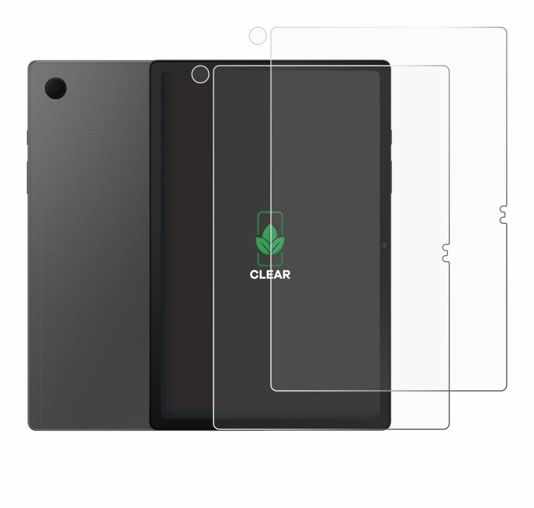 Immagine del dispositivo Samsung Galaxy Tab A8 (Fronte+Fotocamera) con un'ampia varietà di protezioni per lo schermo.