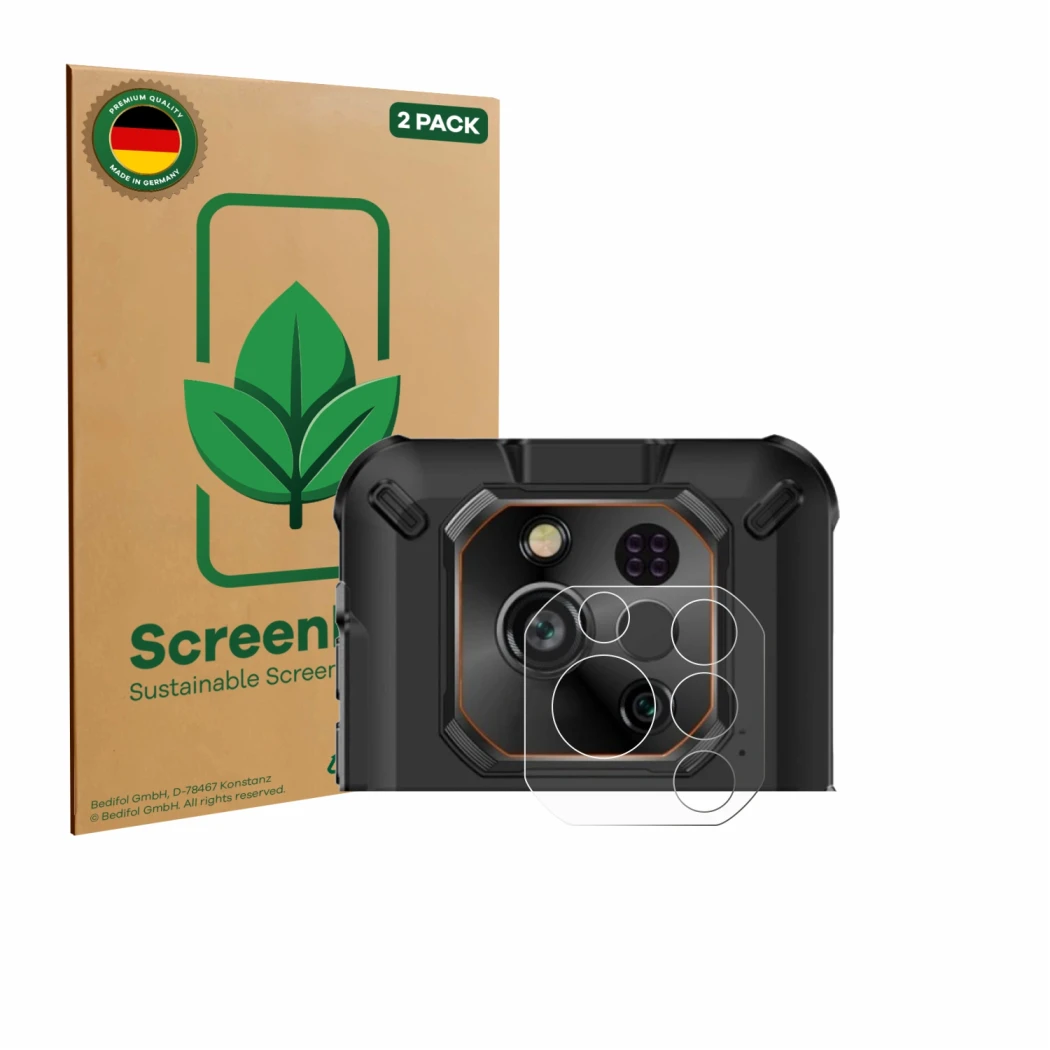 Parte frontale di una confezione del prodotto con il logo del marchio ScreenLeaf. Accanto è raffigurato il dispositivo Ulefone