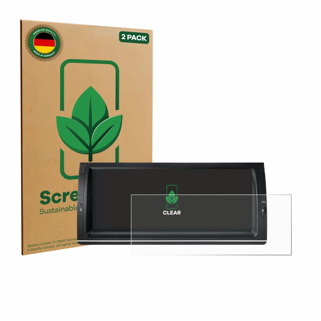Parte frontale di una confezione del prodotto con il logo del marchio ScreenLeaf. Accanto è raffigurato il dispositivo Xtrons 