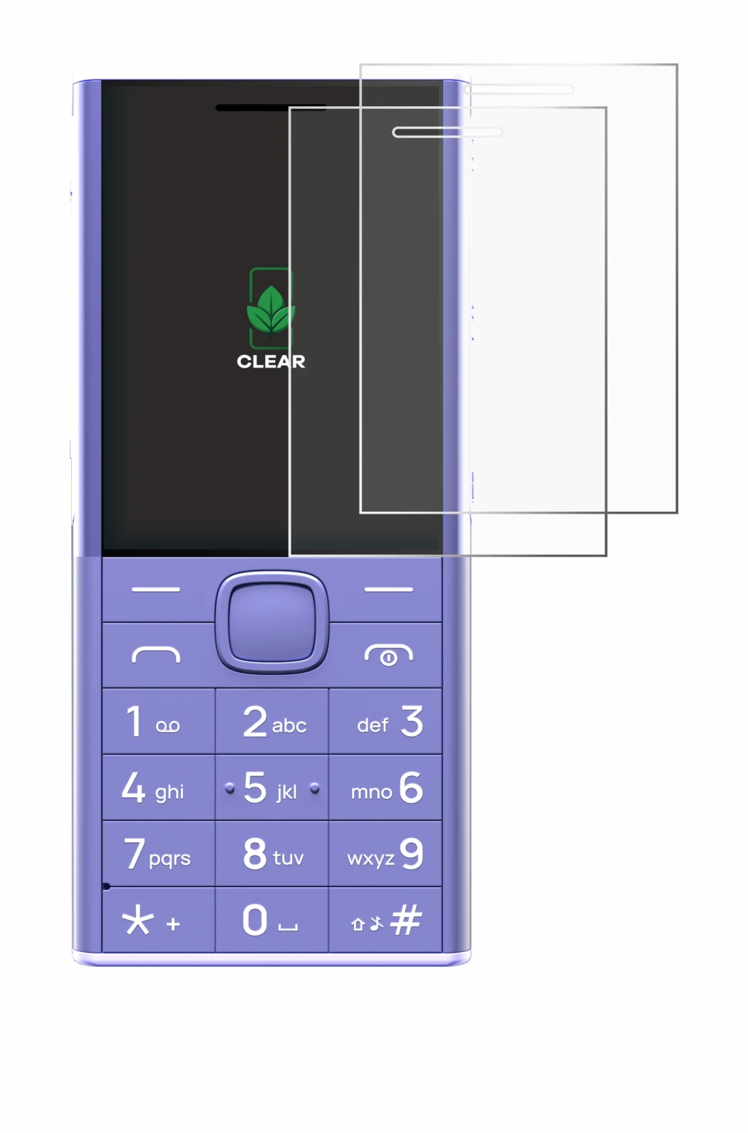 Immagine del dispositivo Nokia 150 Music con un'ampia varietà di protezioni per lo schermo.
