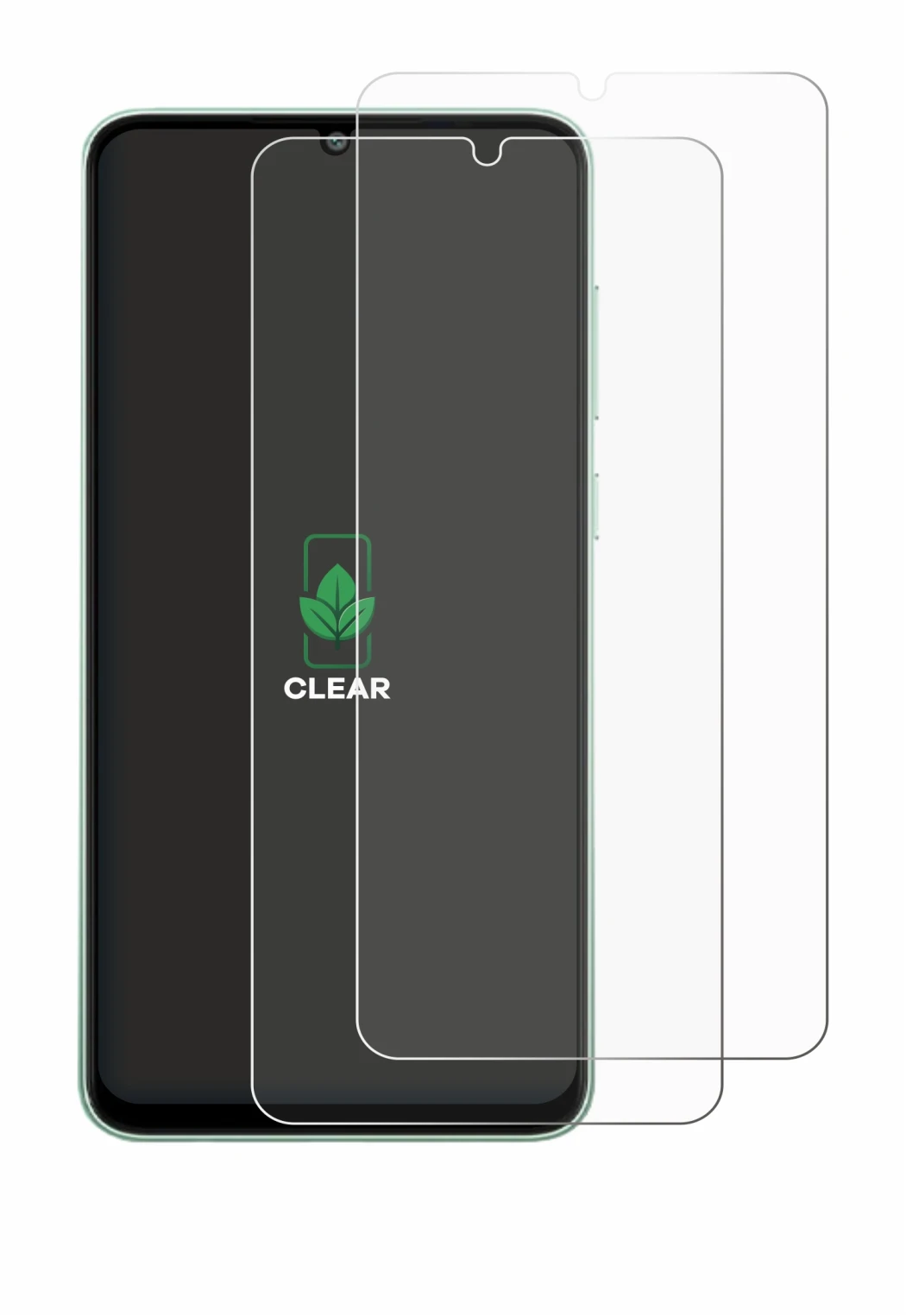 Immagine del dispositivo Samsung Galaxy M05 con un'ampia varietà di protezioni per lo schermo.