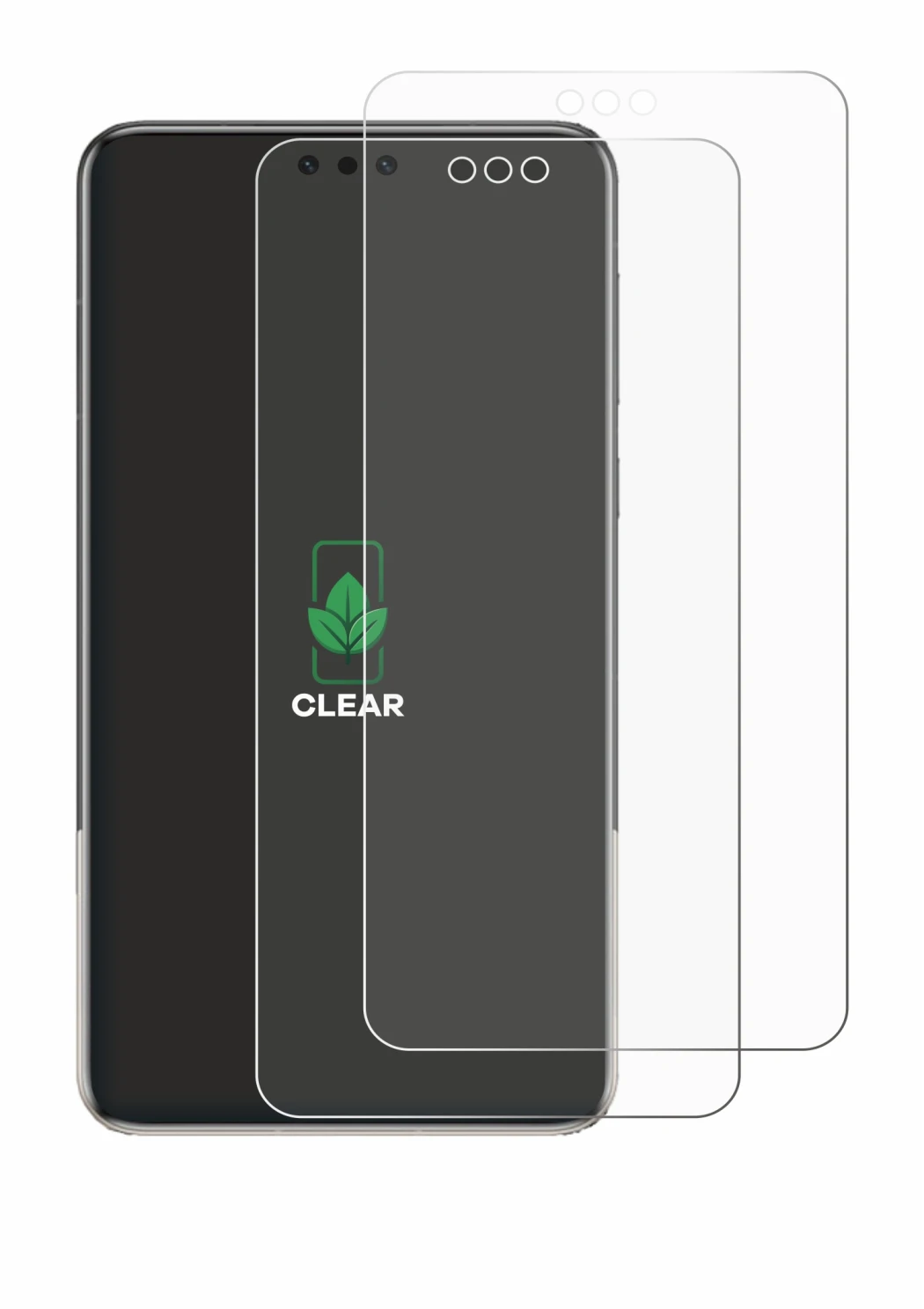 Immagine del dispositivo Huawei Mate 60 Pro Plus con un'ampia varietà di protezioni per lo schermo.