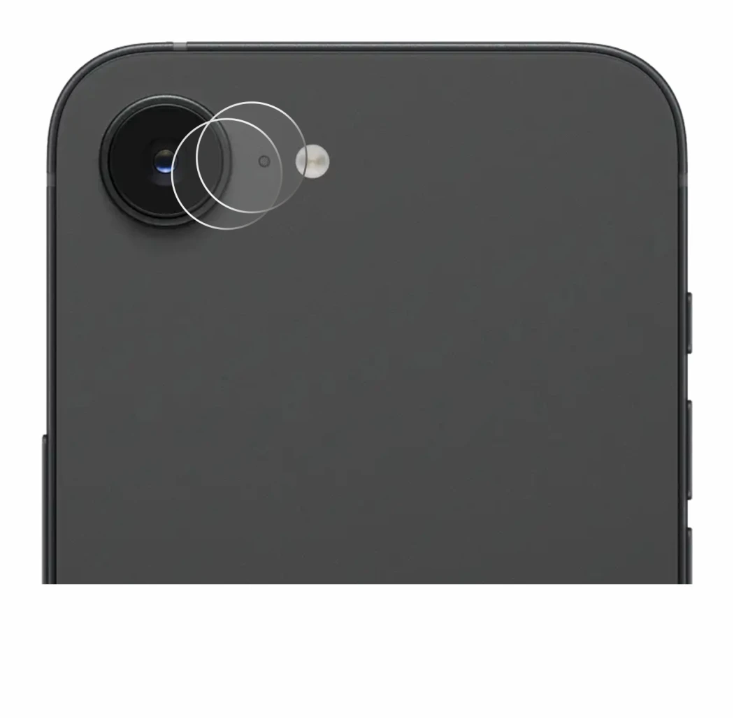 Immagine del dispositivo Apple iPhone 17e (SOLO Fotocamera) con un'ampia varietà di protezioni per lo schermo.
