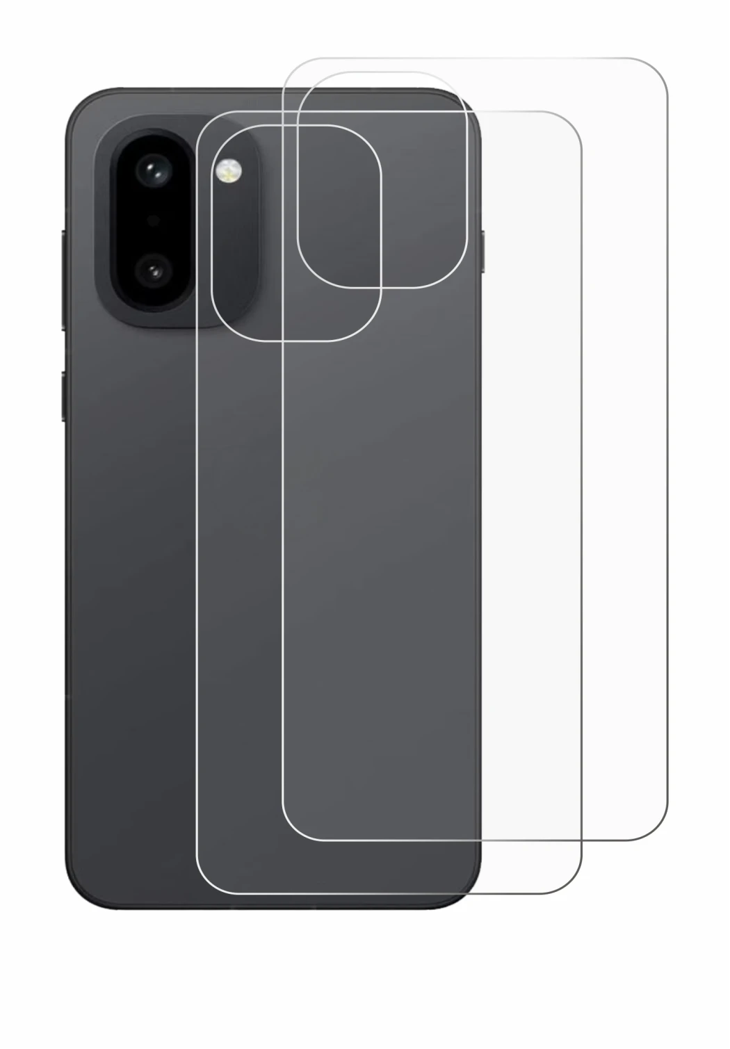 Immagine del dispositivo OnePlus 15R (Posteriore) con un'ampia varietà di protezioni per lo schermo.