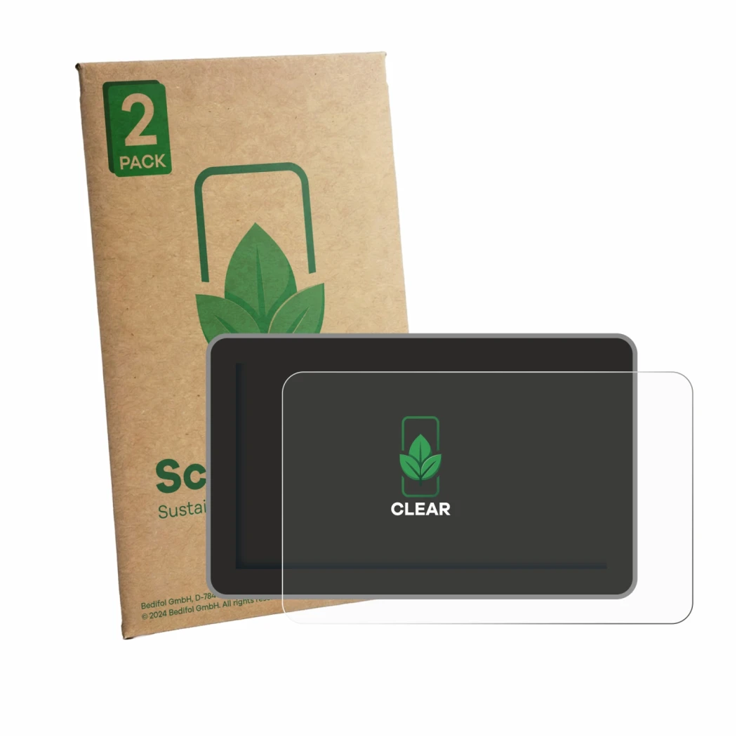 Parte frontale di una confezione del prodotto con il logo del marchio ScreenLeaf. Accanto è raffigurato il dispositivo Bambu L