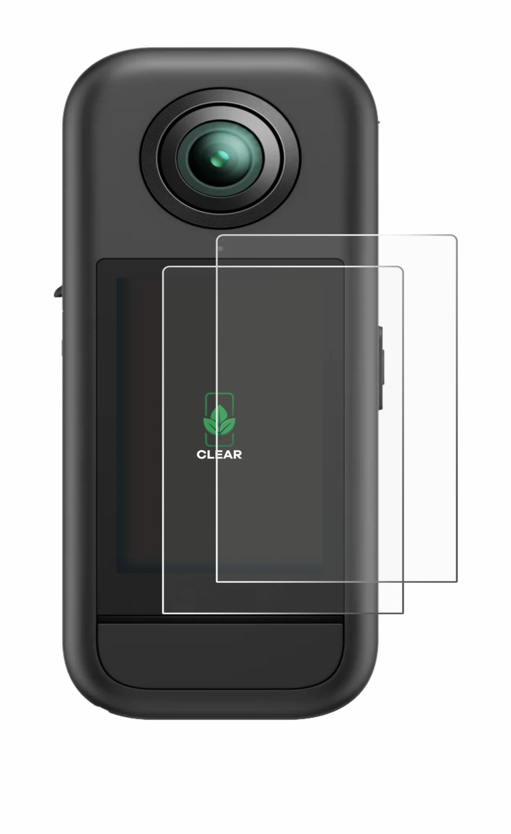 Immagine del dispositivo Akaso 360 con un'ampia varietà di protezioni per lo schermo.