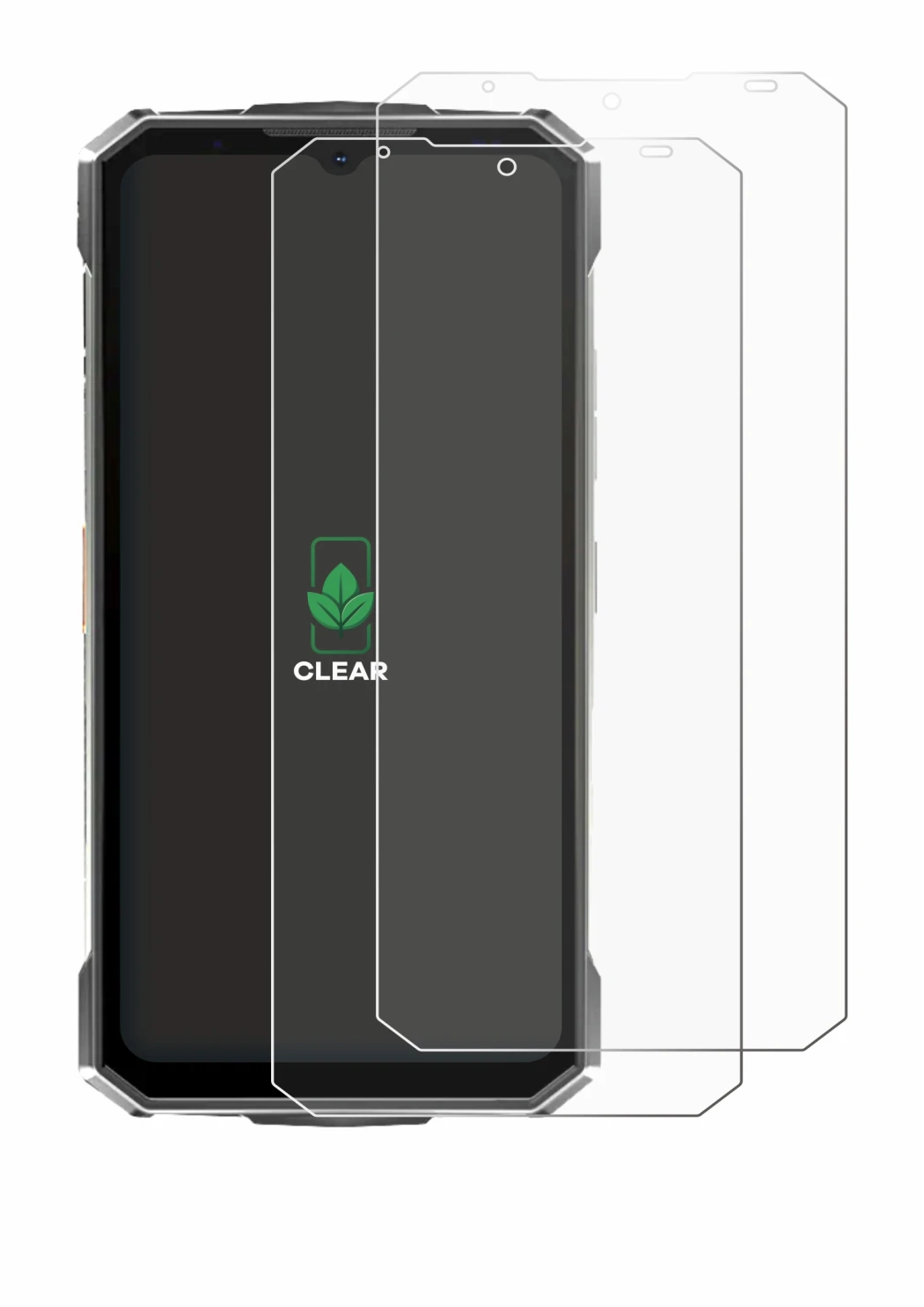 Immagine del dispositivo Doogee Fire 7 Ultra con un'ampia varietà di protezioni per lo schermo.