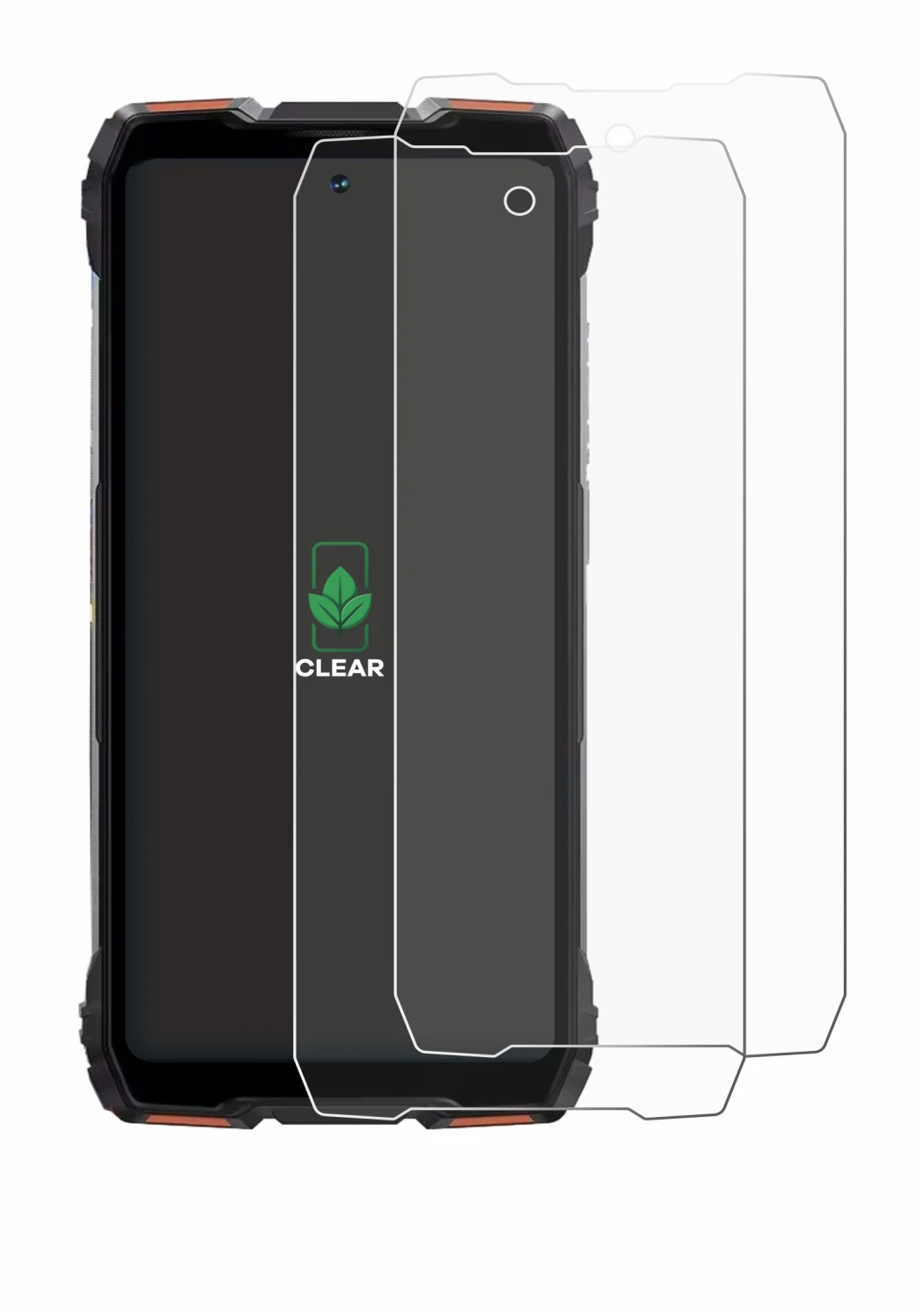 Immagine del dispositivo Blackview Rock 3 con un'ampia varietà di protezioni per lo schermo.