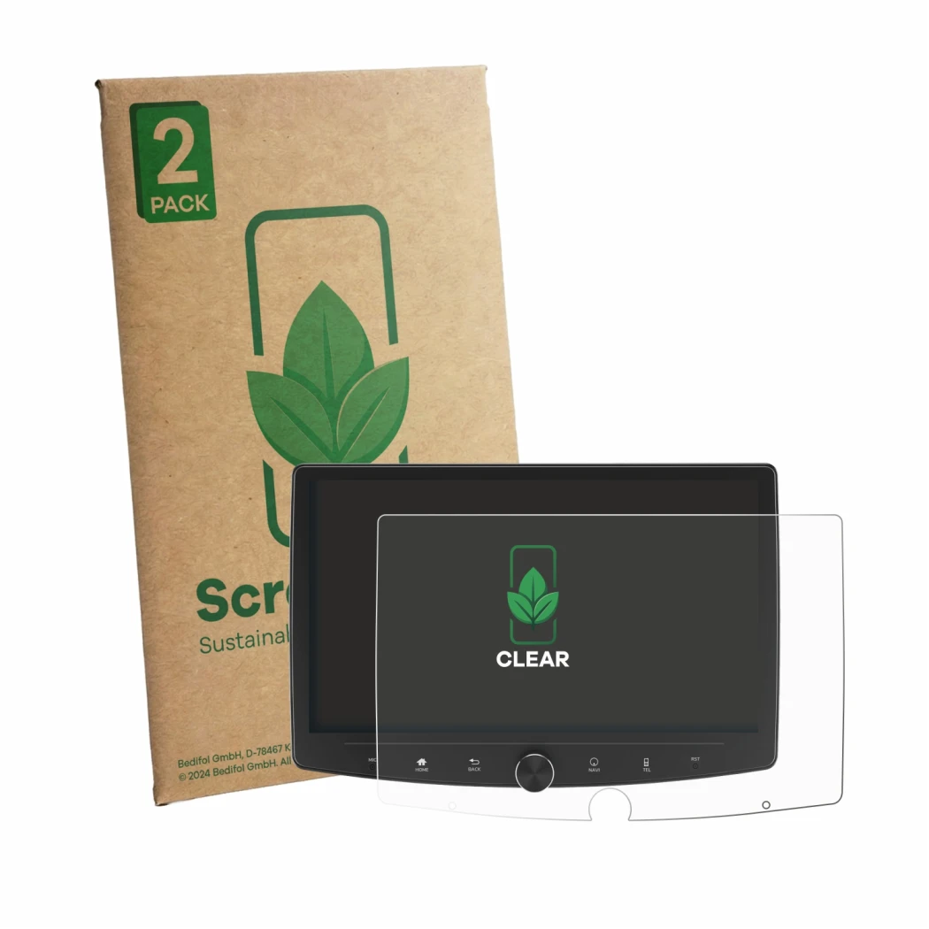 Parte frontale di una confezione del prodotto con il logo del marchio ScreenLeaf. Accanto è raffigurato il dispositivo Eonon U