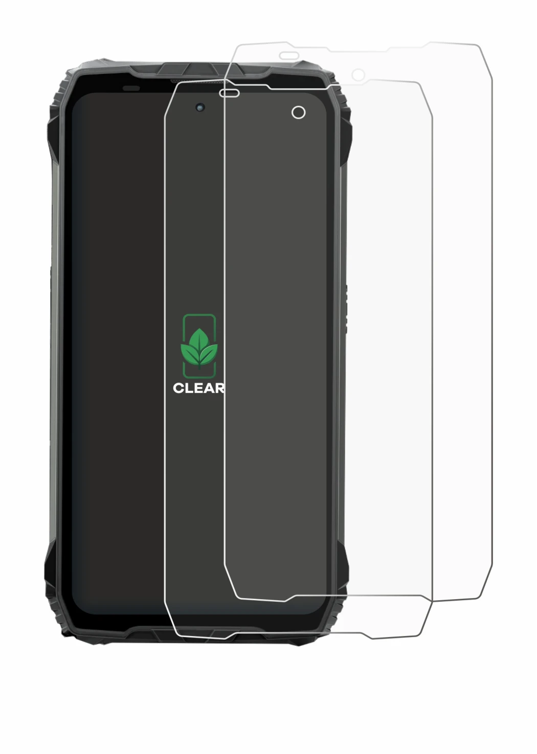 Immagine del dispositivo Blackview Fort 200 con un'ampia varietà di protezioni per lo schermo.