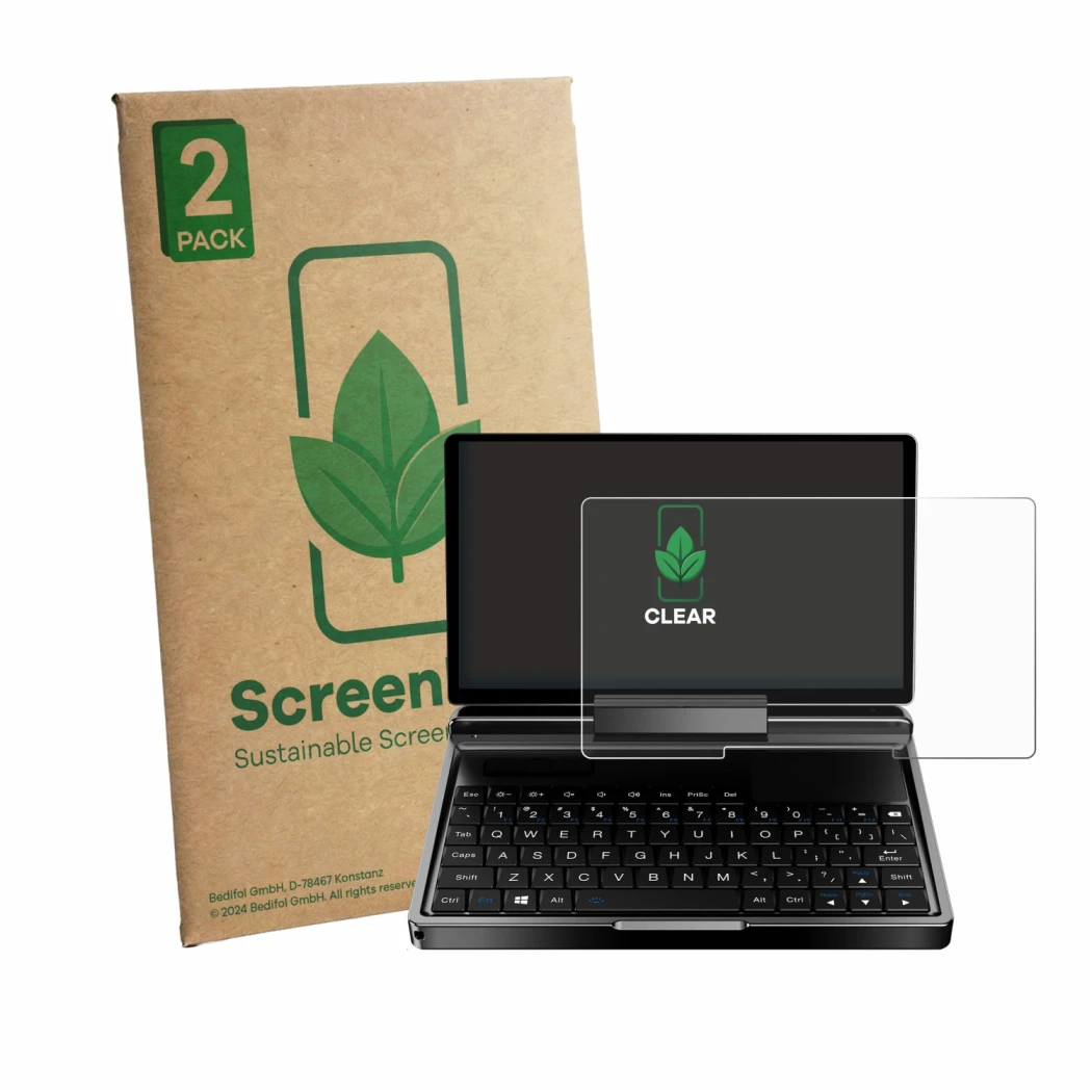 Parte frontale di una confezione del prodotto con il logo del marchio ScreenLeaf. Accanto è raffigurato il dispositivo GDP Mic