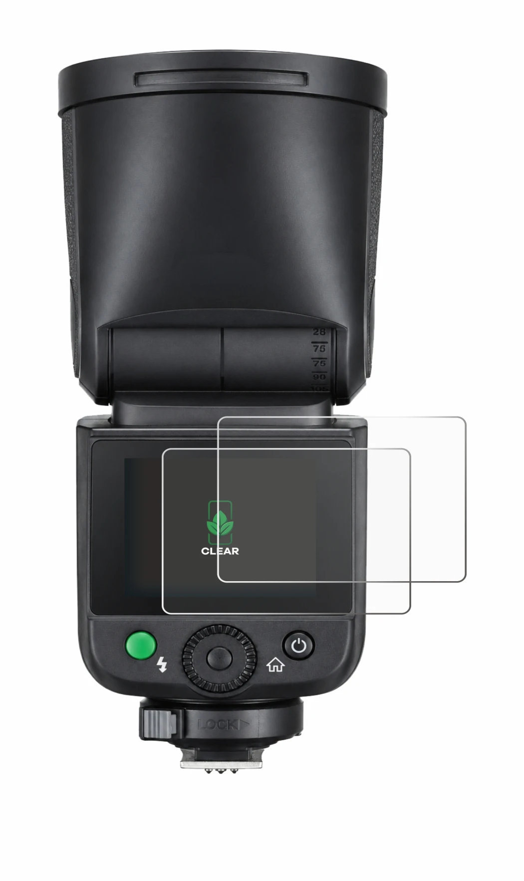 Immagine del dispositivo Godox V1 mid con un'ampia varietà di protezioni per lo schermo.