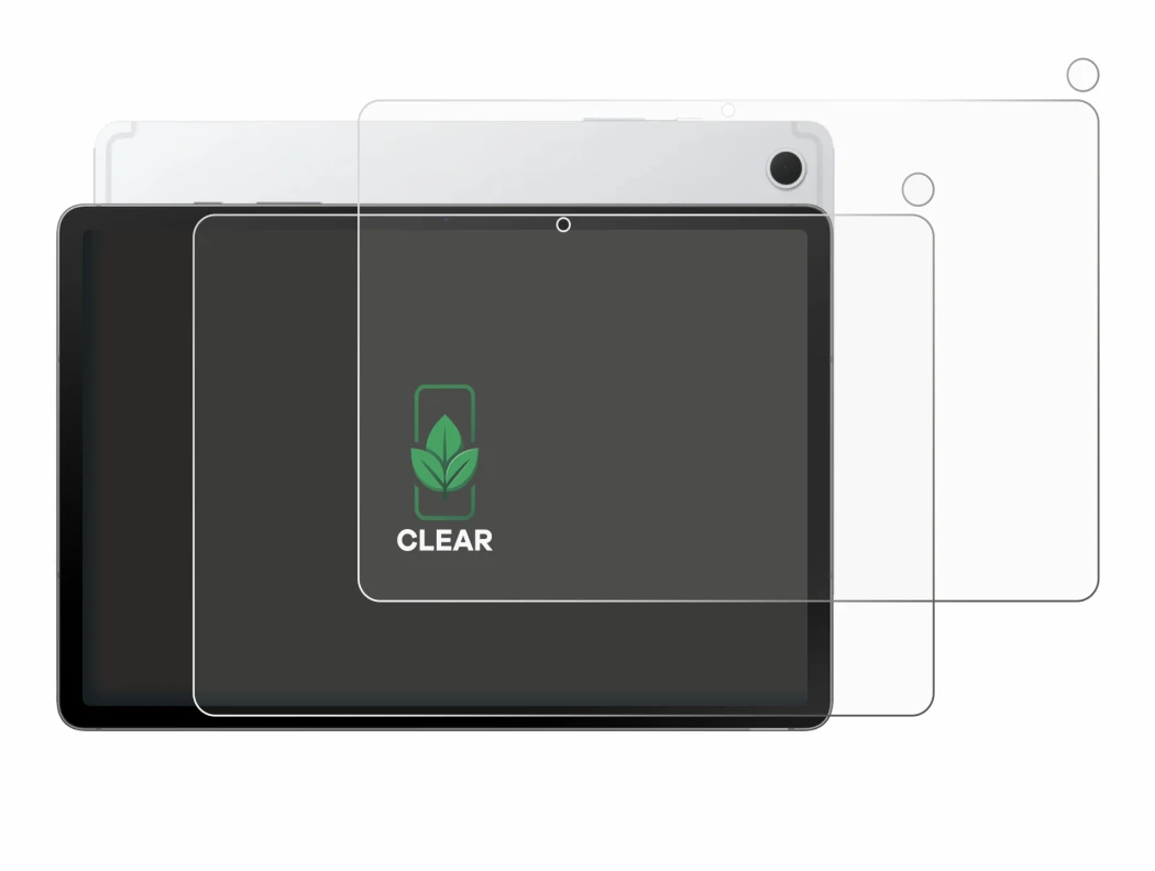 Immagine del dispositivo Samsung Galaxy Tab S10 Lite (Fronte+Fotocamera) con un'ampia varietà di protezioni per lo schermo.