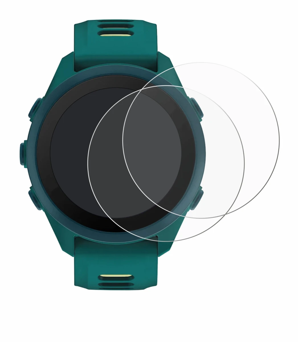 Immagine del dispositivo Garmin Forerunner 170 Music con un'ampia varietà di protezioni per lo schermo.