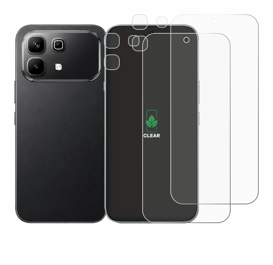 Immagine del dispositivo Infinix Note 60 (Fronte+Fotocamera) con un'ampia varietà di protezioni per lo schermo.