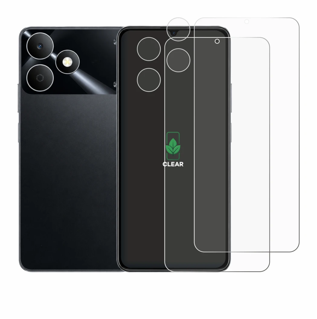 Immagine del dispositivo realme Note 80 (Fronte+Fotocamera) con un'ampia varietà di protezioni per lo schermo.