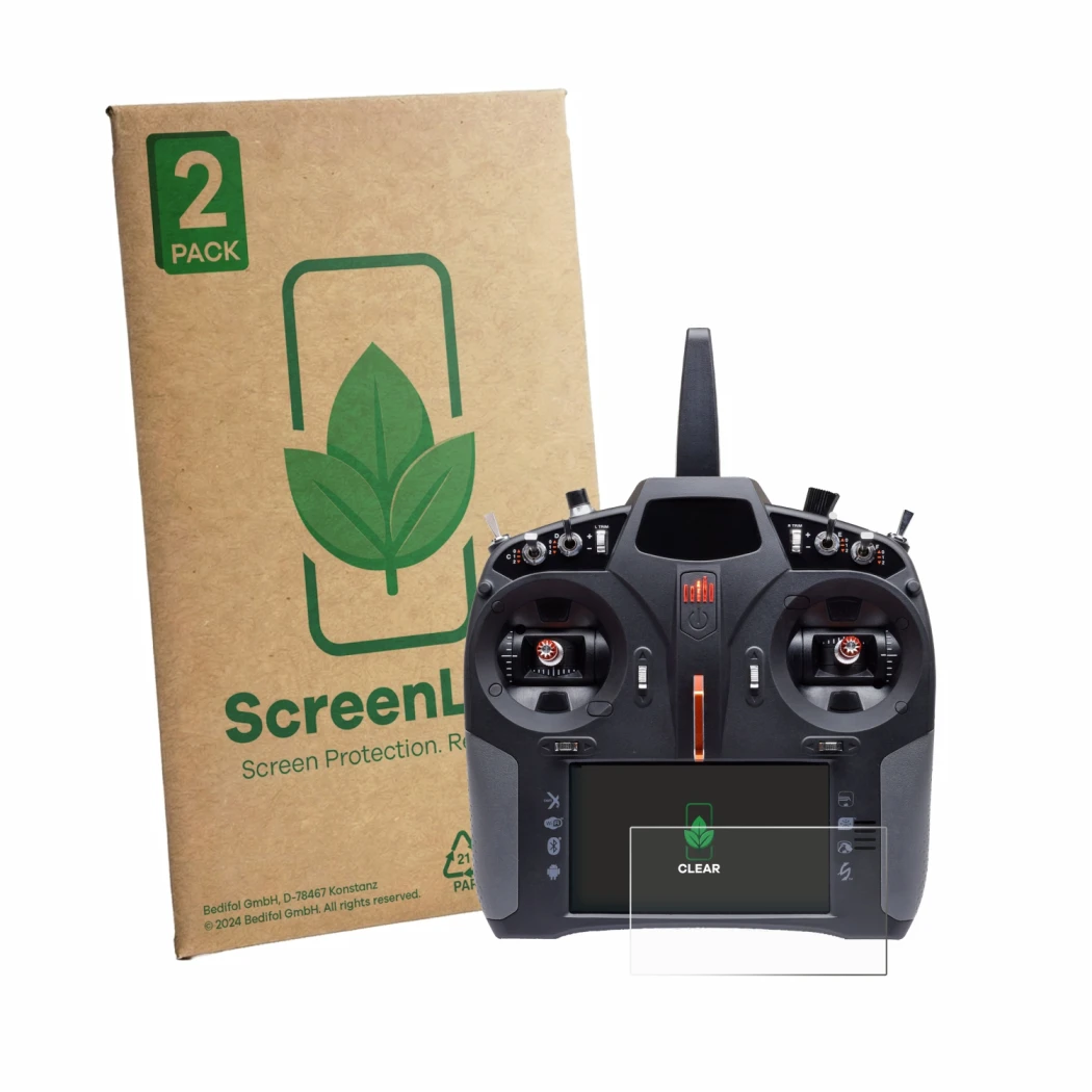 Parte frontale di una confezione del prodotto con il logo del marchio ScreenLeaf. Accanto è raffigurato il dispositivo Spektru
