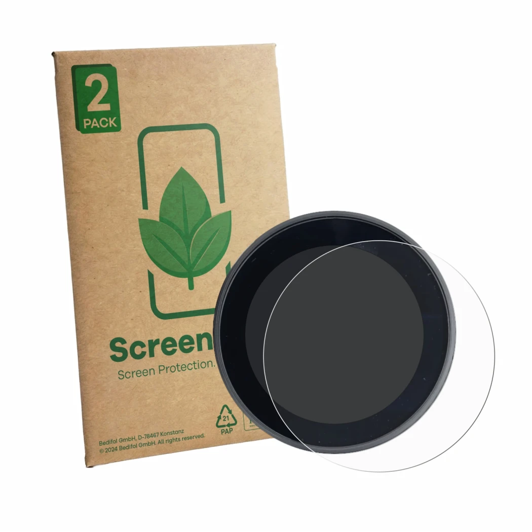 Parte frontale di una confezione del prodotto con il logo del marchio ScreenLeaf. Accanto è raffigurato il dispositivo Meraki 