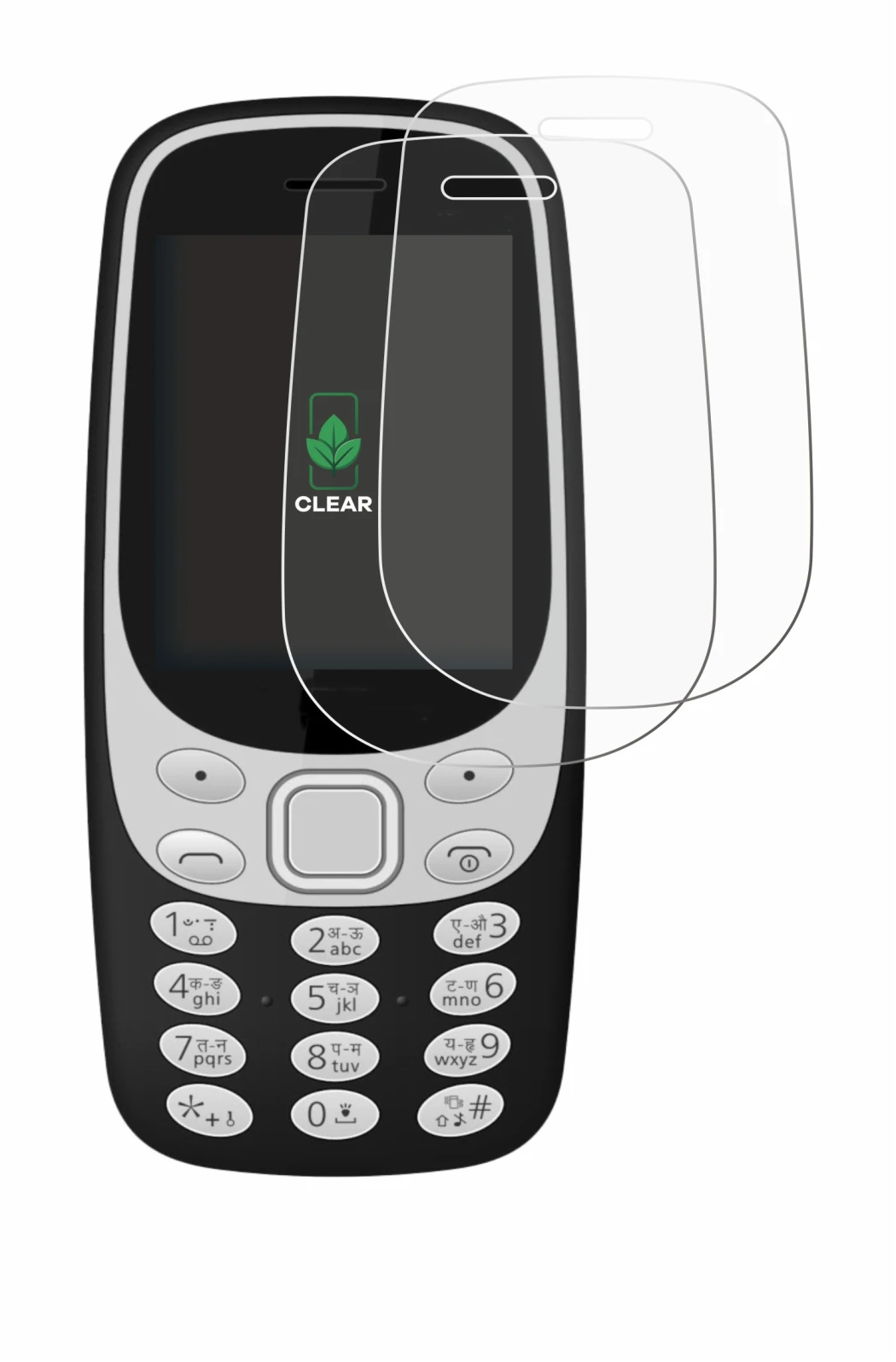 Immagine del dispositivo Karbonn K32N con un'ampia varietà di protezioni per lo schermo.