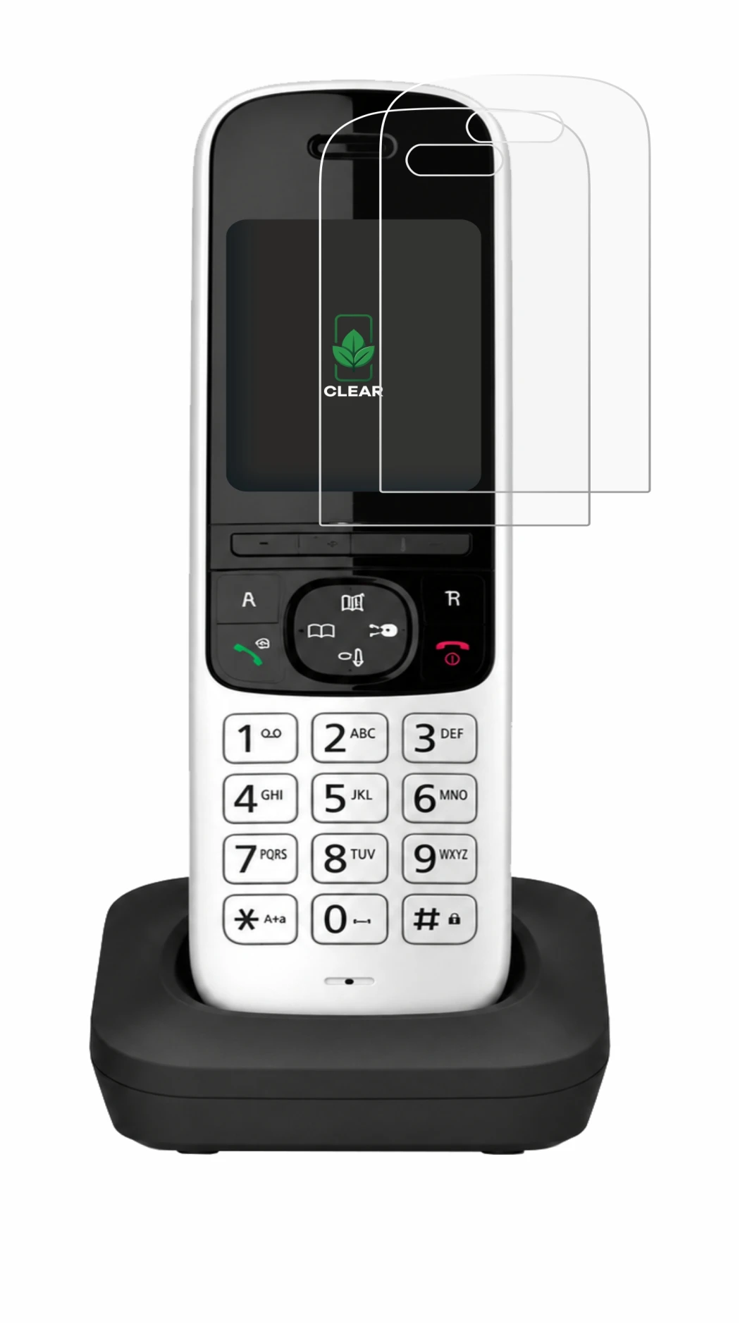 Immagine del dispositivo Panasonic KX-TGH723 con un'ampia varietà di protezioni per lo schermo.