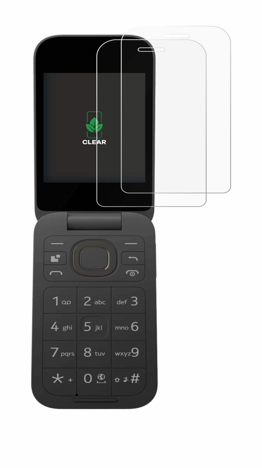 Immagine del dispositivo HMD 2660 Flip 4G con un'ampia varietà di protezioni per lo schermo.