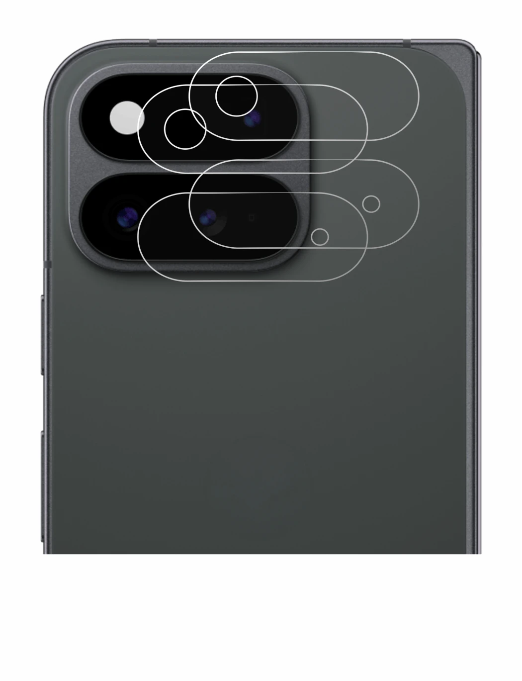Immagine del dispositivo Google Pixel 11 Pro Fold (SOLO Fotocamera) con un'ampia varietà di protezioni per lo schermo.