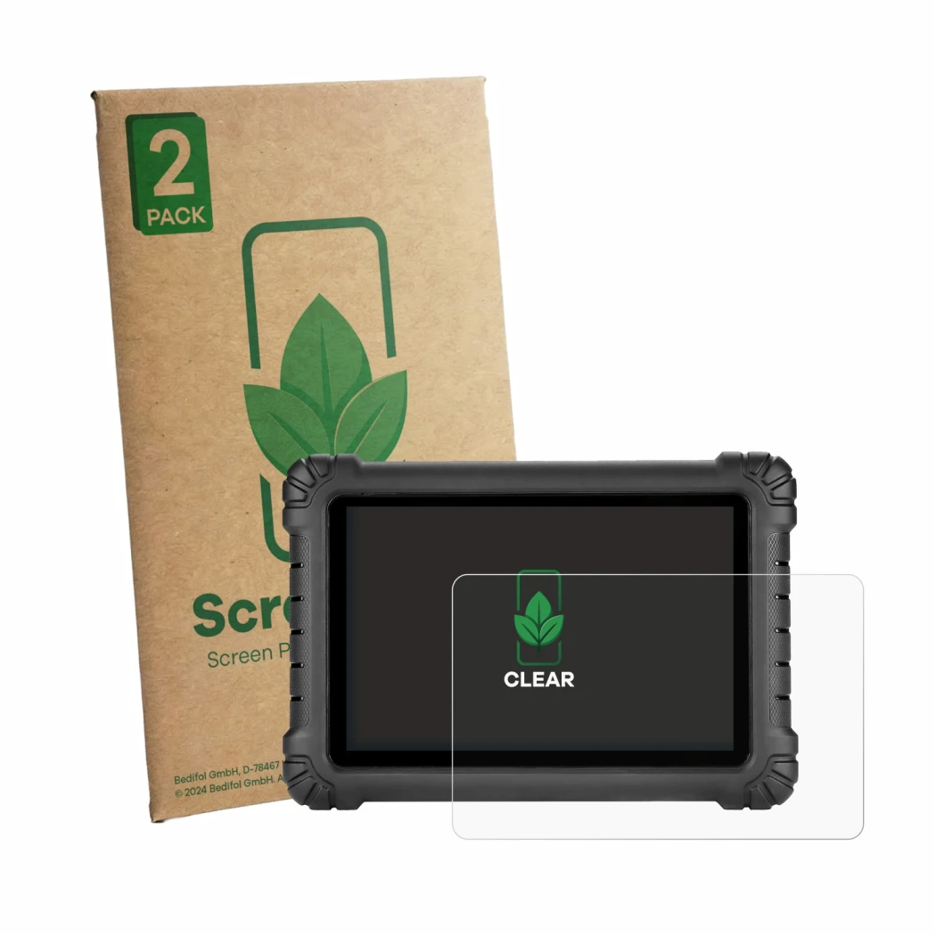 Parte frontale di una confezione del prodotto con il logo del marchio ScreenLeaf. Accanto è raffigurato il dispositivo Autel M