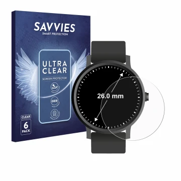Parte frontale di una confezione del prodotto con il logo del marchio Savvies. Accanto è raffigurato il dispositivo Orologi (C