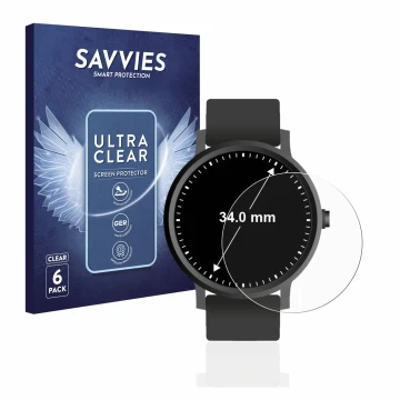 Parte frontale di una confezione del prodotto con il logo del marchio Savvies. Accanto è raffigurato il dispositivo Orologi (C