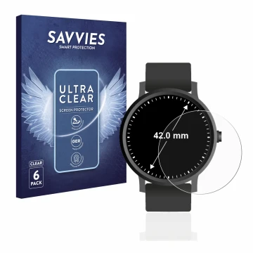 Parte frontale di una confezione del prodotto con il logo del marchio Savvies. Accanto è raffigurato il dispositivo Orologi (C