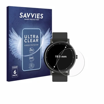 Parte frontale di una confezione del prodotto con il logo del marchio Savvies. Accanto è raffigurato il dispositivo Orologi (C