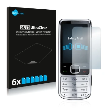 Parte frontale di una confezione del prodotto con il logo del marchio Savvies. Accanto è raffigurato il dispositivo Nokia 6700