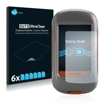 Parte frontale di una confezione del prodotto con il logo del marchio Savvies. Accanto è raffigurato il dispositivo Garmin Dak