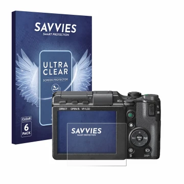 Parte frontale di una confezione del prodotto con il logo del marchio Savvies. Accanto è raffigurato il dispositivo Ricoh GXR 