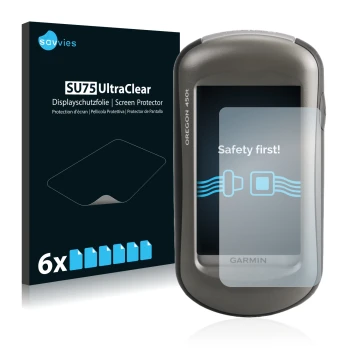 Parte frontale di una confezione del prodotto con il logo del marchio Savvies. Accanto è raffigurato il dispositivo Garmin Ore