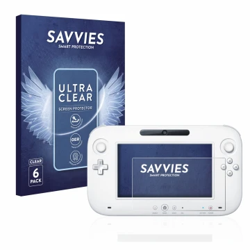 Parte frontale di una confezione del prodotto con il logo del marchio Savvies. Accanto è raffigurato il dispositivo Nintendo W