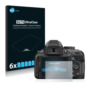 Parte frontale di una confezione del prodotto con il logo del marchio Savvies. Accanto è raffigurato il dispositivo Nikon D520