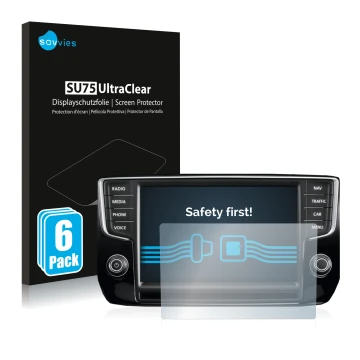 Parte frontale di una confezione del prodotto con il logo del marchio Savvies. Accanto è raffigurato il dispositivo Volkswagen