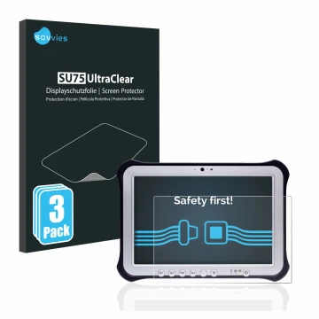 Parte frontale di una confezione del prodotto con il logo del marchio Savvies. Accanto è raffigurato il dispositivo Panasonic 