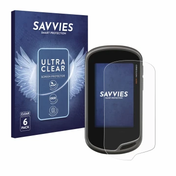 Parte frontale di una confezione del prodotto con il logo del marchio Savvies. Accanto è raffigurato il dispositivo Garmin Ore