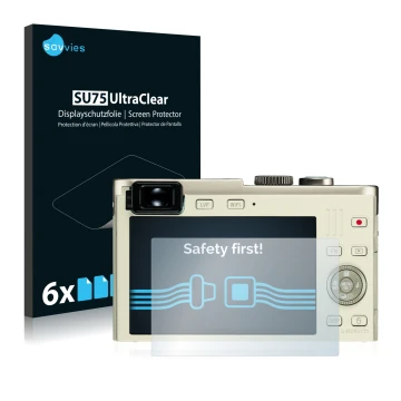 Parte frontale di una confezione del prodotto con il logo del marchio Savvies. Accanto è raffigurato il dispositivo Leica C (T