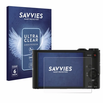 Parte frontale di una confezione del prodotto con il logo del marchio Savvies. Accanto è raffigurato il dispositivo Sony Cyber