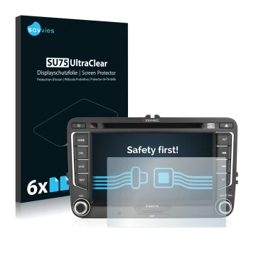 Parte frontale di una confezione del prodotto con il logo del marchio Savvies. Accanto è raffigurato il dispositivo Zenec Z-E2