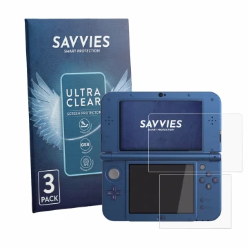 Parte frontale di una confezione del prodotto con il logo del marchio Savvies. Accanto è raffigurato il dispositivo Nintendo N