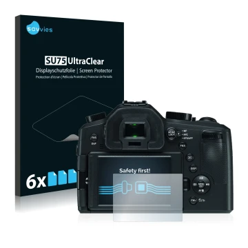 Parte frontale di una confezione del prodotto con il logo del marchio Savvies. Accanto è raffigurato il dispositivo Leica V-LU