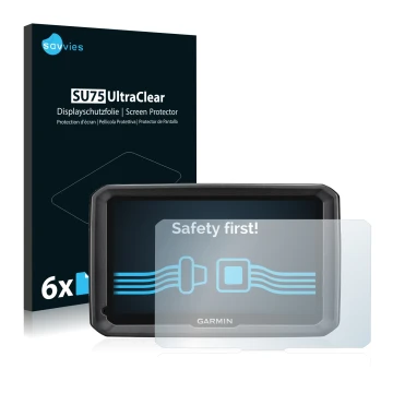 Parte frontale di una confezione del prodotto con il logo del marchio Savvies. Accanto è raffigurato il dispositivo Garmin dez