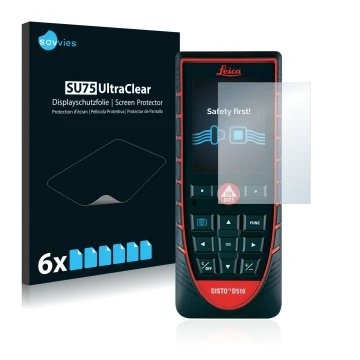 Parte frontale di una confezione del prodotto con il logo del marchio Savvies. Accanto è raffigurato il dispositivo Leica DIST