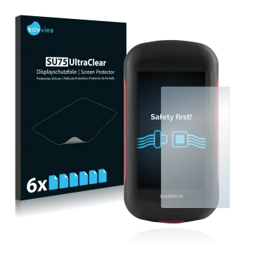 Parte frontale di una confezione del prodotto con il logo del marchio Savvies. Accanto è raffigurato il dispositivo Garmin Mon