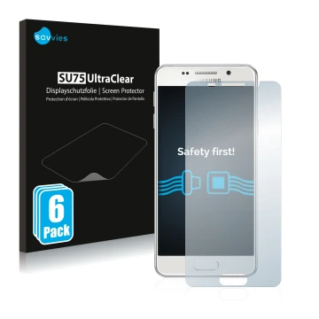 Parte frontale di una confezione del prodotto con il logo del marchio Savvies. Accanto è raffigurato il dispositivo Samsung Ga