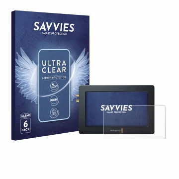 Parte frontale di una confezione del prodotto con il logo del marchio Savvies. Accanto è raffigurato il dispositivo Blackmagic